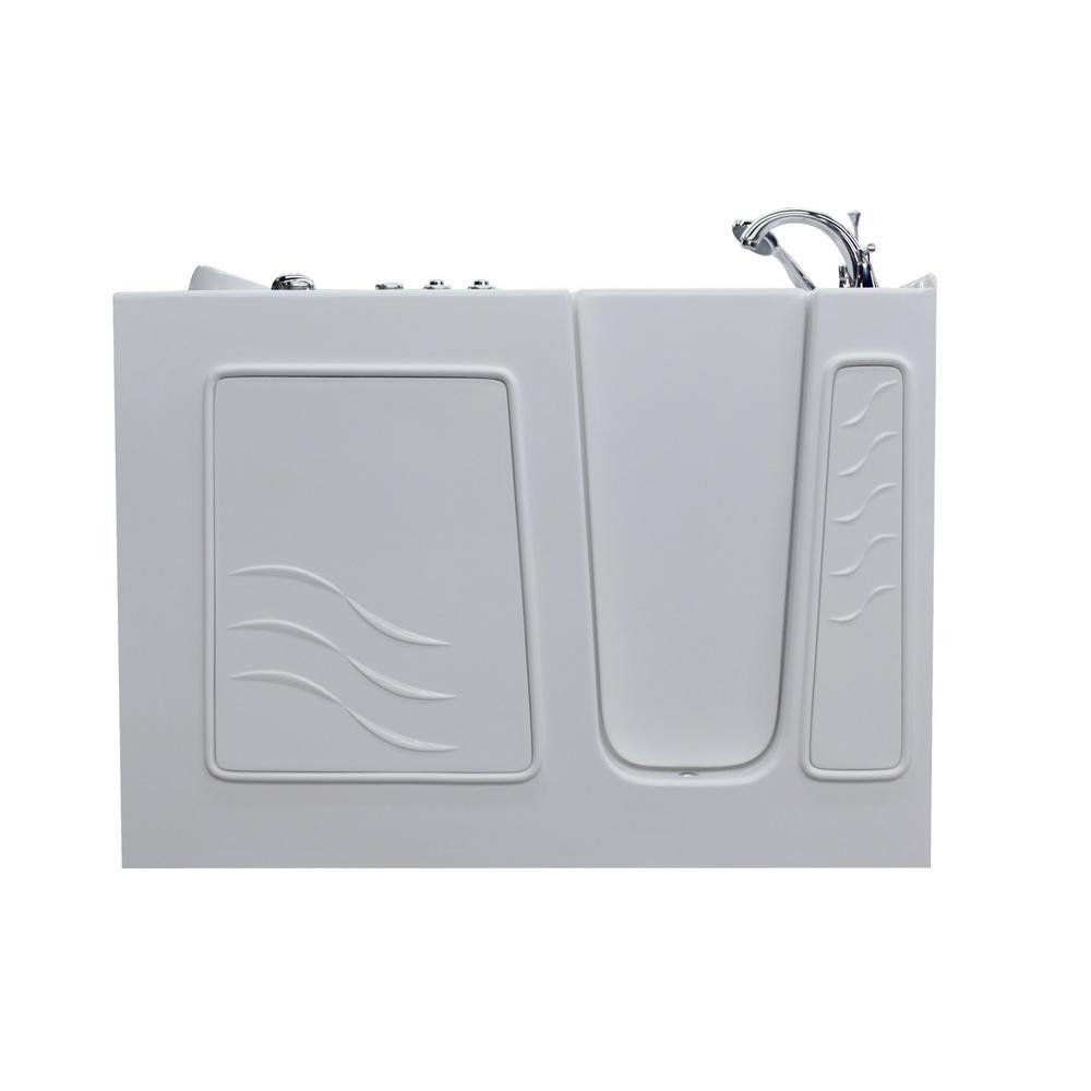 52.8 in. Walk-In Whirlpool Bathtub in White with 1.6 GPF Single Flush Toilet - Super Arbor