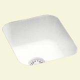 Undermount Solid Surface 13.4 in. 0-Hole Single Bowl Bar Sink in Black Galaxy