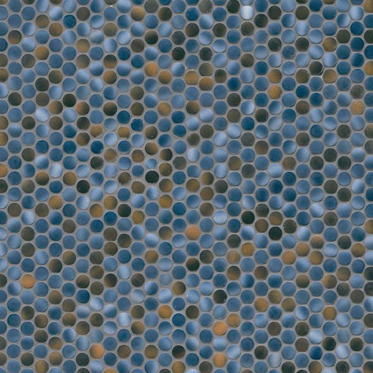 MSI Penny Round Azul 11.3 in. x 12.2 in. x 6mm Glossy Porcelain Mesh-Mounted Mosaic Tile (14.4 sq. ft. / case)