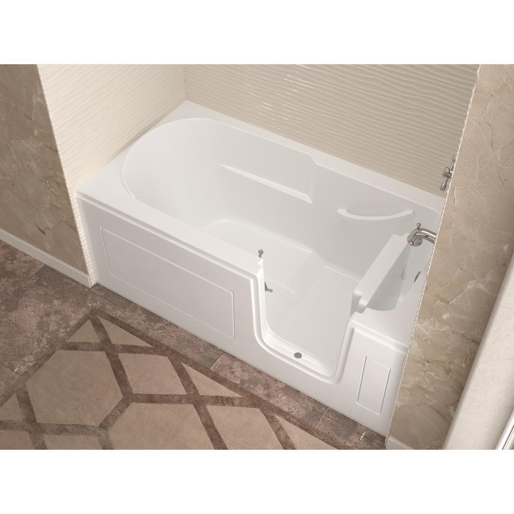 HD Series 60 in. Right Drain Step-In Walk-In Soaking Bath Tub with Low Entry Threshold in White - Super Arbor