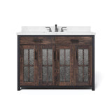 Drysdale 48 in. Wx 34.5 in. H Bath Vanity in Sable with Engineered Stone Vanity Top in Lgt Vein Carrera with White Basin - Super Arbor