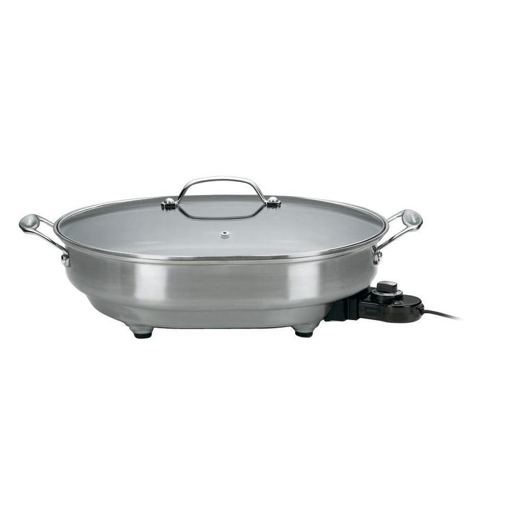 12 in. x 15 in. Stainless Steel Non-Stick Electric Skillet