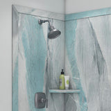 Elegance 36 in. x 48 in. x 80 in. 7-Piece Easy Up Adhesive Corner Shower Wall Surround in Triton - Super Arbor