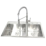Drop-in Top Mount 16-Gauge Stainless Steel 36 in. x 22 in. x 10 in. 60/40 Offset Double Bowl Kitchen Sink
