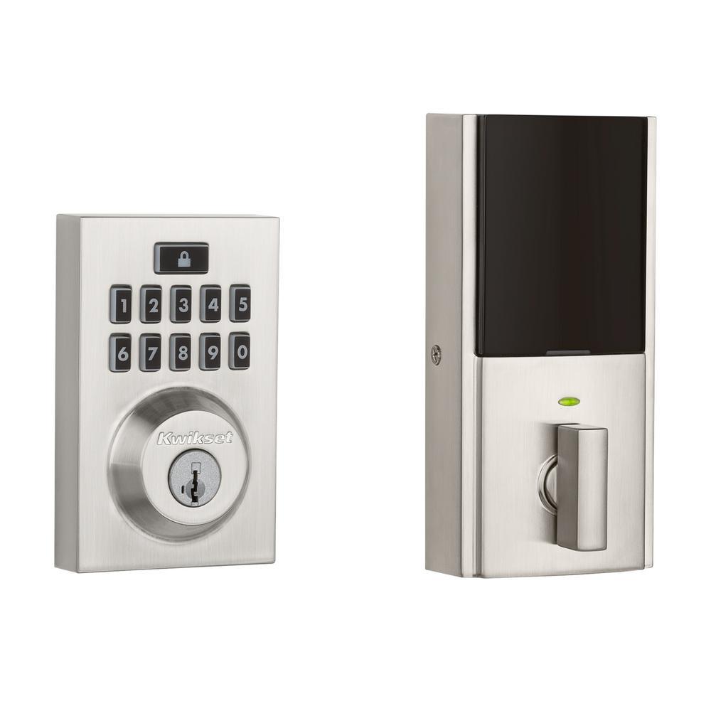 Z-Wave SmartCode 914 Contemporary Single Cylinder Satin Nickel Electronic Deadbolt Featuring SmartKey Security - Super Arbor