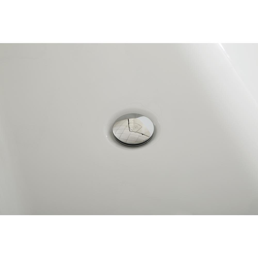 67 in. Acrylic Right Drain Oval Flat Bottom Freestanding Bathtub in White - Super Arbor