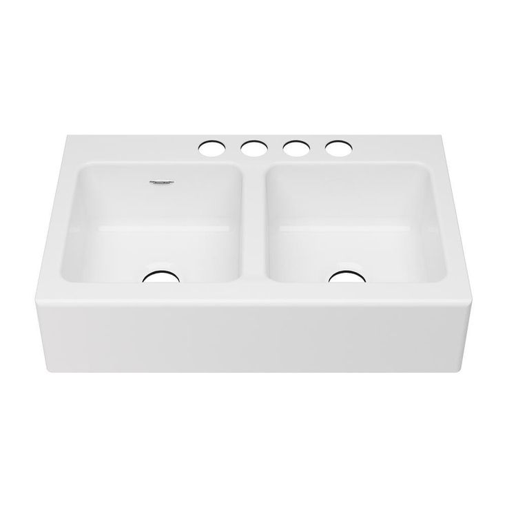 Delancey Farmhouse Apron Front Cast Iron 36 in. 4-Hole Double Bowl Kitchen Sink in Brilliant White