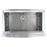 Studio Farmhouse/Apron-Front Stainless Steel 36 in. Single Bowl Kitchen Sink in Brushed Finish