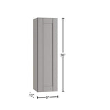 Home Decorators Collection Washington Veiled Gray Plywood Shaker Assembled Wall Kitchen Cabinet Soft Close Left 9 in W x 12 in D x 36 in H