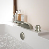 2-Handle Deck-Mount Roman Tub Faucet in Brushed Nickel