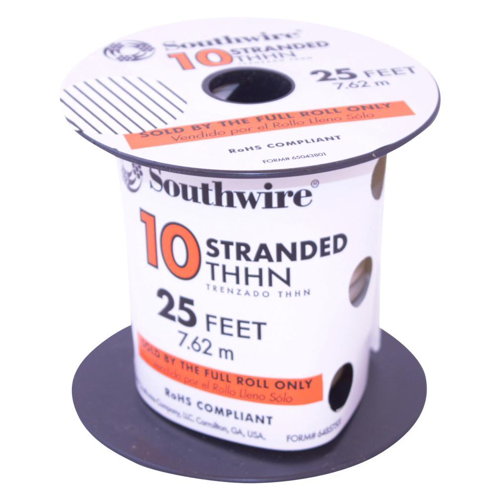 500 ft. 10 Black Stranded CU THHN Wire - Super Arbor