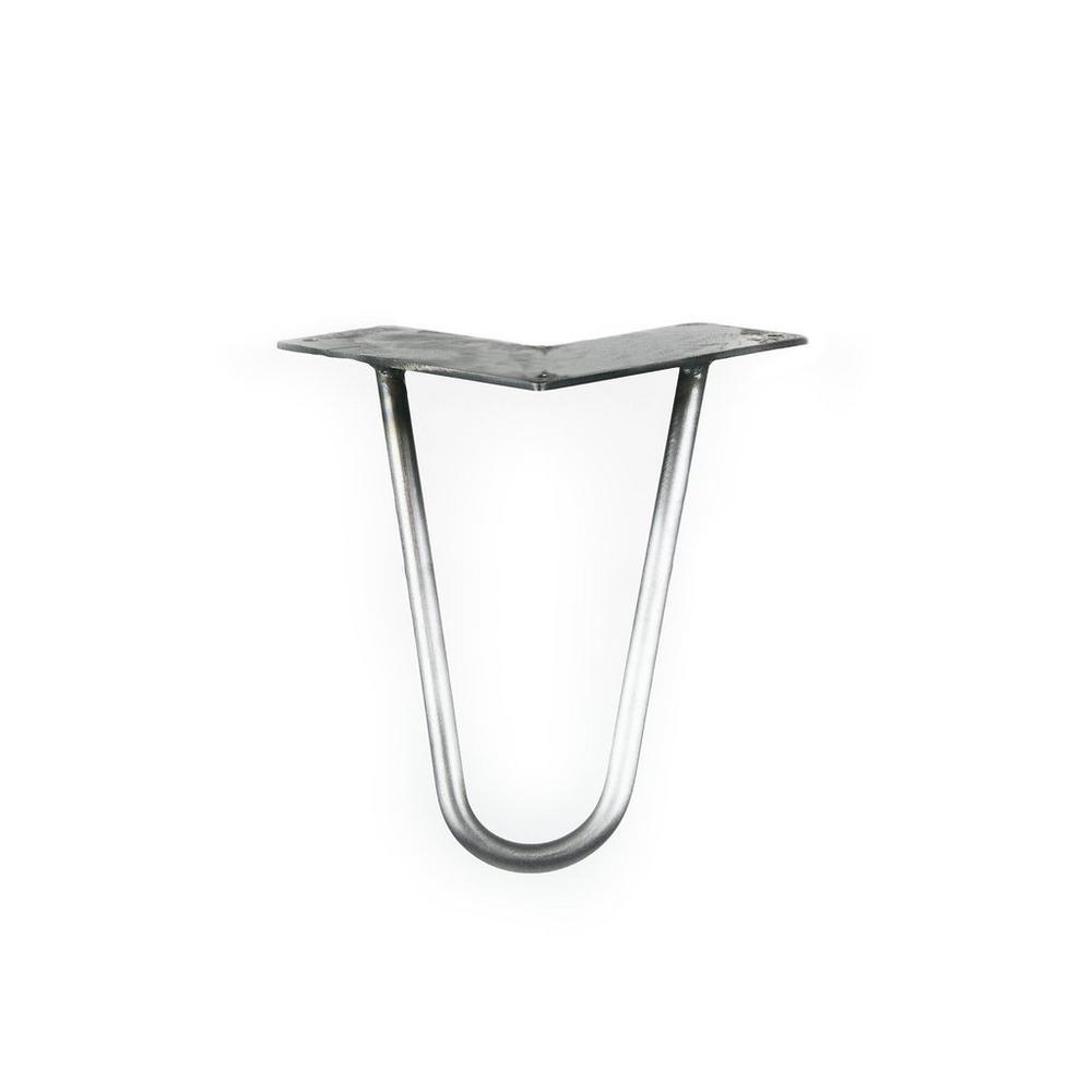 Standard 3/8 in. Dia 28 in. Raw Steel, 2-Rod Hairpin Leg (Each Leg Sold Separately) - Super Arbor