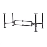 3/4 in. x 3.8 ft. L x  16.5  in. H Black Steel Pipe Loop Design Coffee Table Kit