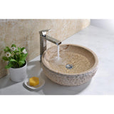 Desert Basin Vessel Sink in Classic Cream Marble - Super Arbor