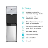 A13 Electric Bottleless Cooler Water Dispenser, Stainless Steel with 3 Temperatures, Self Cleaning