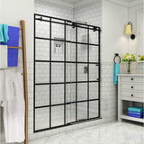 Kamaya 56 - 60 in. x 76 in. Completely Frameless Sliding Shower Door in Matte Black, Right Opening - Super Arbor