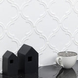 Bond Tile Roma White 6.25 in. x 7.25 in. Ceramic Arabesque Wall Tile (30 pieces 4.84 Sq. Ft. / Box)