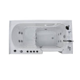 Rampart 5 ft. Walk-in Whirlpool and Air Bathtub with 4 in. Tile Easy Up Adhesive Wall Surround in White - Super Arbor