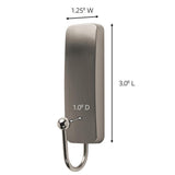 Medium Brushed Nickel Hooks (2-Hooks and 4-Adhesive Strips) - Super Arbor