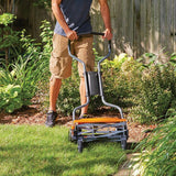 Fiskars 18 in. Cut Manual Push Non-Electric Walk Behind Reel Mower