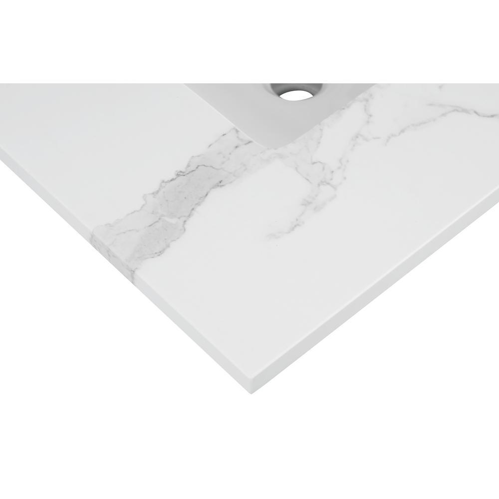 25 in. W x 22 in. D x 0.75 in. H Engineered Marble Vanity Top in Calacatta White with White Basin - Super Arbor