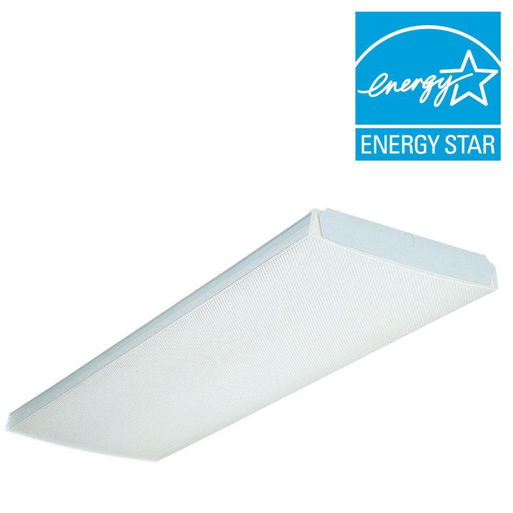 LB 4 32 MVOLT 1/4 GEB10IS 4 ft. 4-Light Gloss White Fluorescent Wrap - Super Arbor