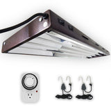4 ft. 4-Bulb T5 High Output Copper Fluorescent Grow Light Fixture with Timer - Super Arbor