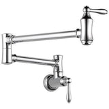Delta Chrome 2-Handle Wall-Mount Pot Filler Handle Kitchen Faucet (Deck Plate Included)