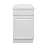 Wyndham RTA 18 in. x 16 in. x 33 in. 1-Door Bath Vanity in White w/ 4 in. Centerset Solid White CM Vanity Top w/ Basin