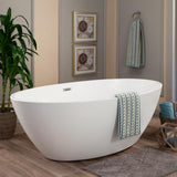Jolie 55 in. Acrylic Flatbottom Non-Whirlpool Soaking Bathtub in White - Super Arbor