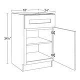 Home Decorators Collection Newport 18 in. W x 24 in. D x 34.5 in. H Assembled Plywood Base Kitchen Cabinet in Deep Onyx with Soft Close RH