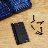3-1/2 in. Matte Black Square Corner Smooth Action Hinge (3-Pack)