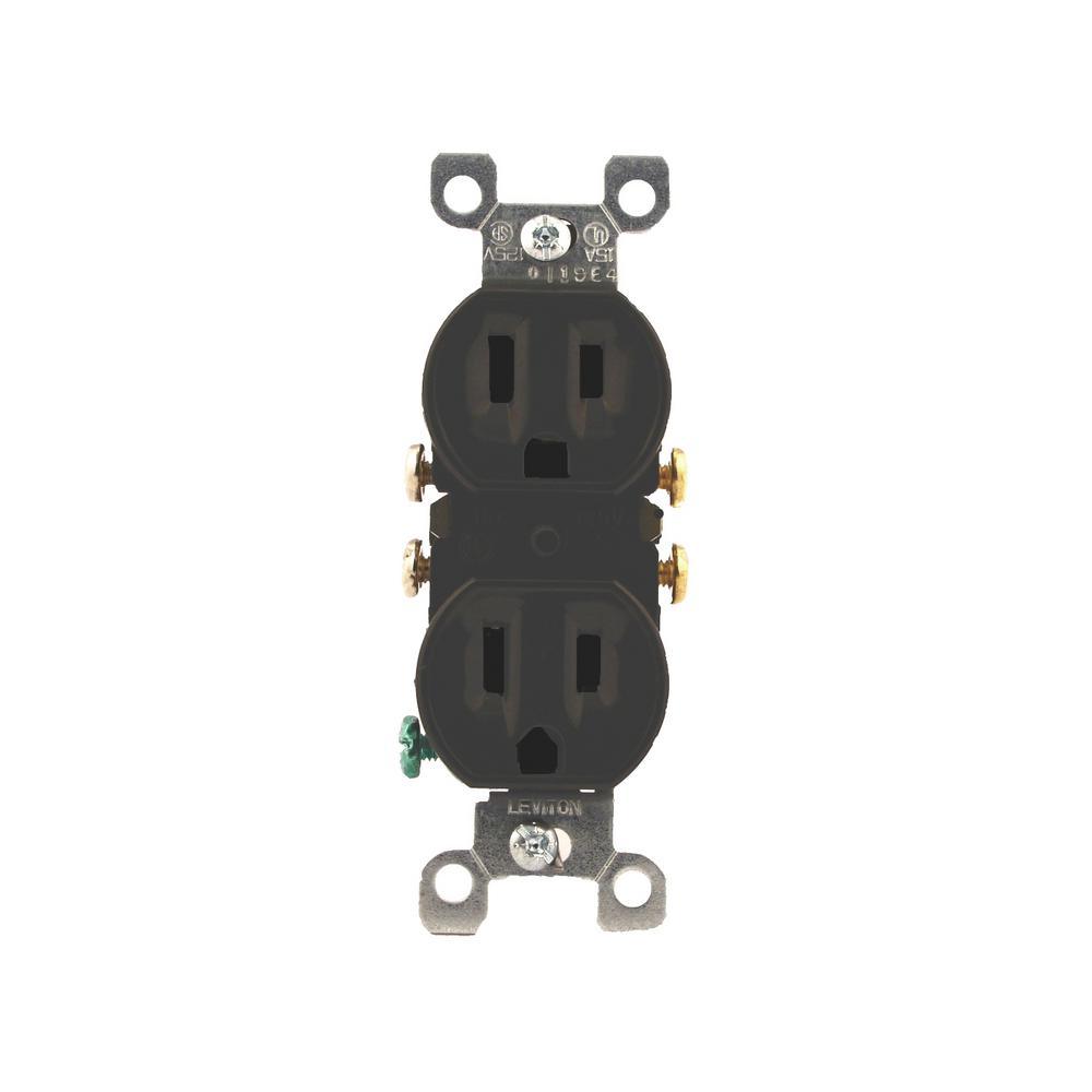 15 Amp Residential Grade Grounding Duplex Outlet, Ivory (10-Pack) - Super Arbor