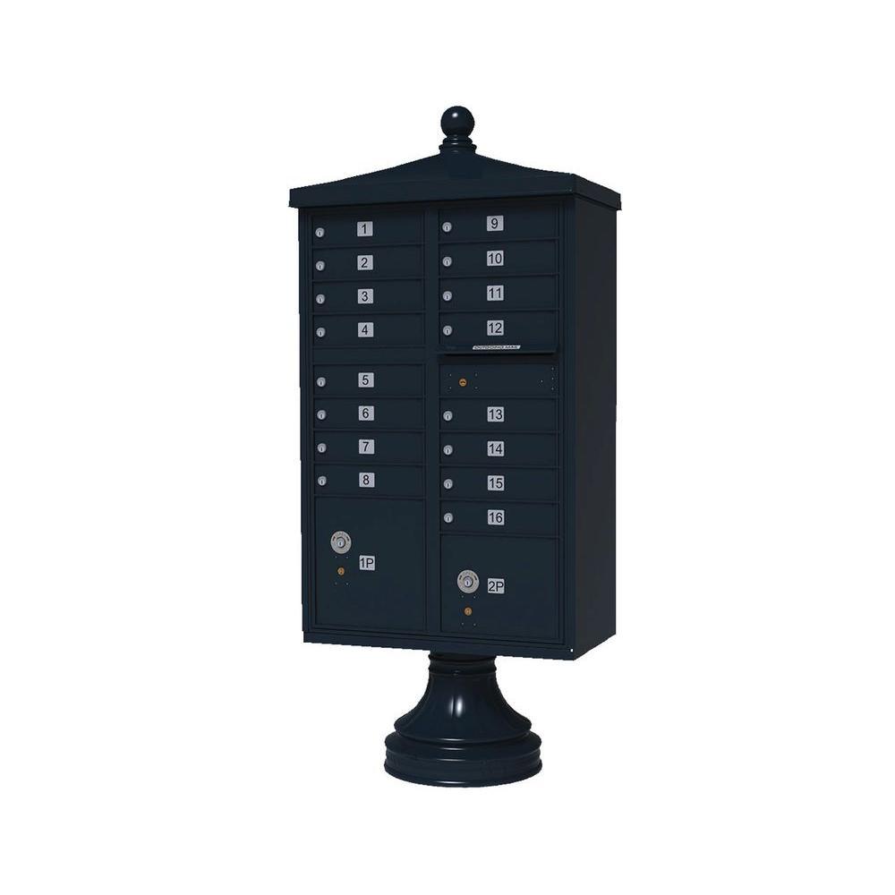 Vital 1570 8 Mailboxes 2 Parcel Lockers 1 Outgoing Pedestal Mount Cluster Box Unit - Super Arbor