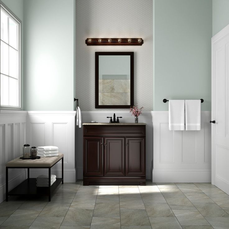 Style Selections Gladmere 36.5-in Java Single Sink Bathroom Vanity with Nutmeg Solid Surface Top