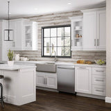 Home Decorators Collection Newport 18 in. W x 24 in. D x 90 in. H Assembled Plywood Pantry Kitchen Cabinet in Pacific White with 4ROT Soft Close RH