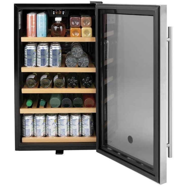 GE 31-Can Capacity (4.1-cu ft) Residential Stainless Steel Built-In/Freestanding Beverage Center