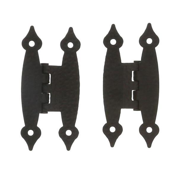 3-1/2 in. Offset Black H Hinge (2-Pack) - Super Arbor