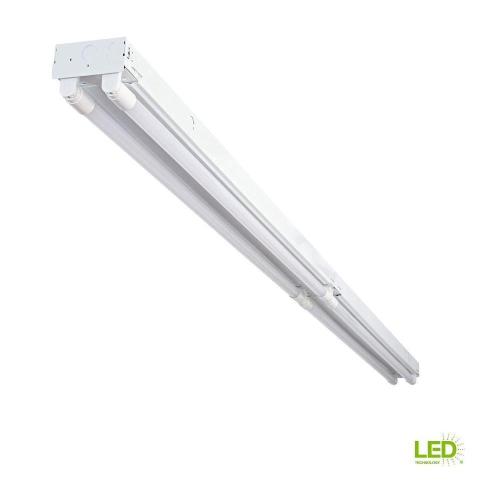 8 ft. 4-Light T8 Industrial LED White Strip Light with 1800 Lumen DLC Flex Tubes 3500K - Super Arbor