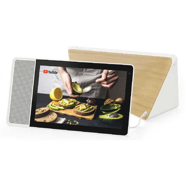 10 in. Smart Display with Google Assistant - White Front/Bamboo Back - Super Arbor