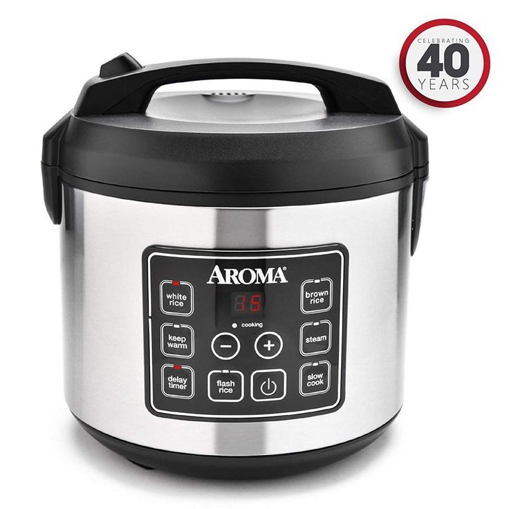 20-Cup Silver Rice Cooker with Food Steamer and Slow Cooker Functions