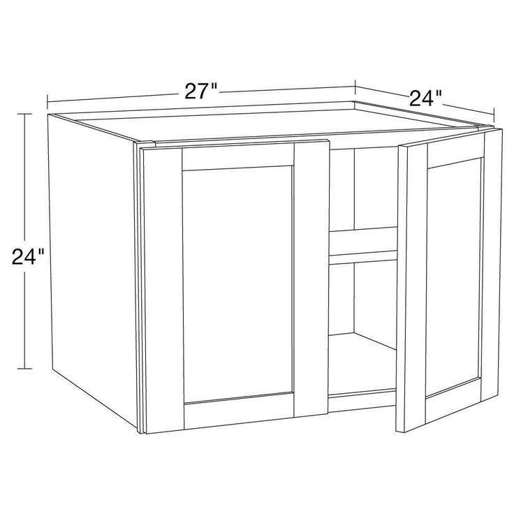 Home Decorators Collection Washington Vessel Blue Plywood Shaker Assembled Wall Kitchen Cabinet Soft Close 27 W in. 24 D in. 24 in. H