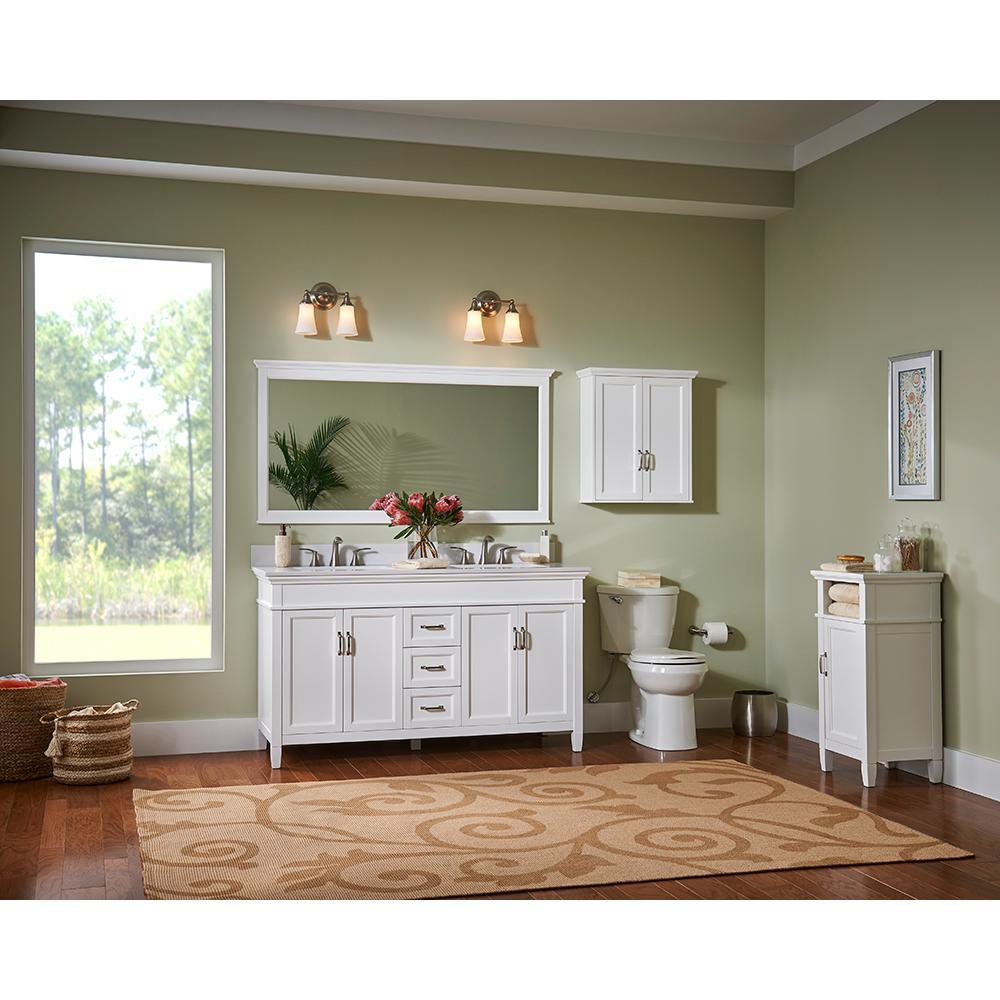 Ashburn 23 in. W x 28 in. H x 8 in. D Framed Surface-Mount Bathroom Medicine Cabinet in White - Super Arbor