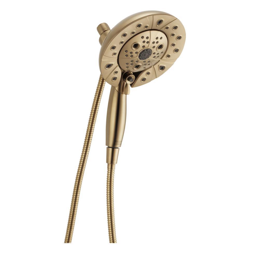 In2ition Two-in-One 5-Spray 6.9 in. Dual Wall Mount Fixed and Handheld H2Okinetic Shower Head in Chrome - Super Arbor