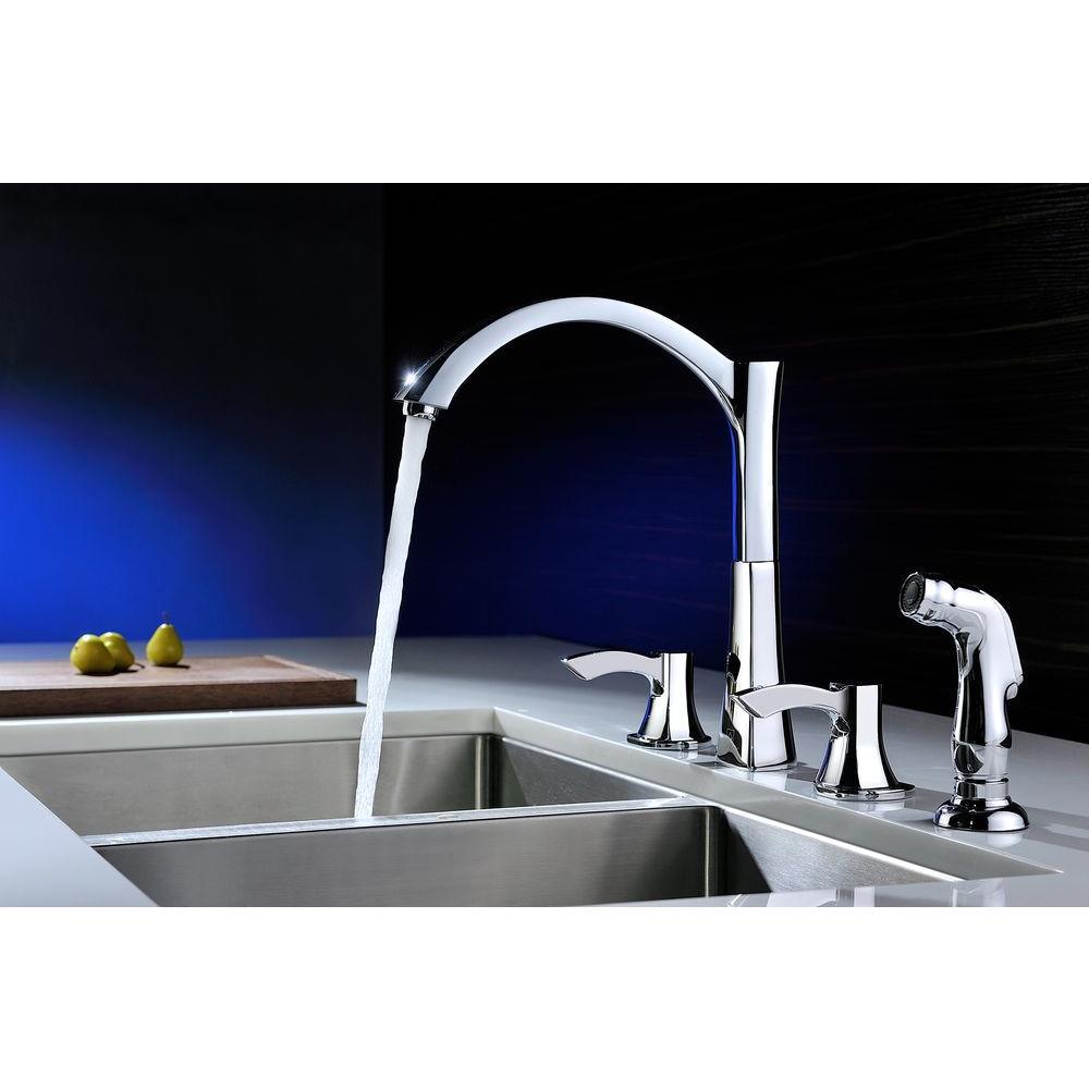 Soave Series 2-Handle Standard Kitchen Faucet in Polished Chrome - Super Arbor