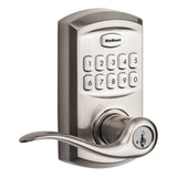 917 SmartCode Satin Nickel Electronic Single-Cylinder Tustin Door Lever Featuring SmartKey Security - Super Arbor