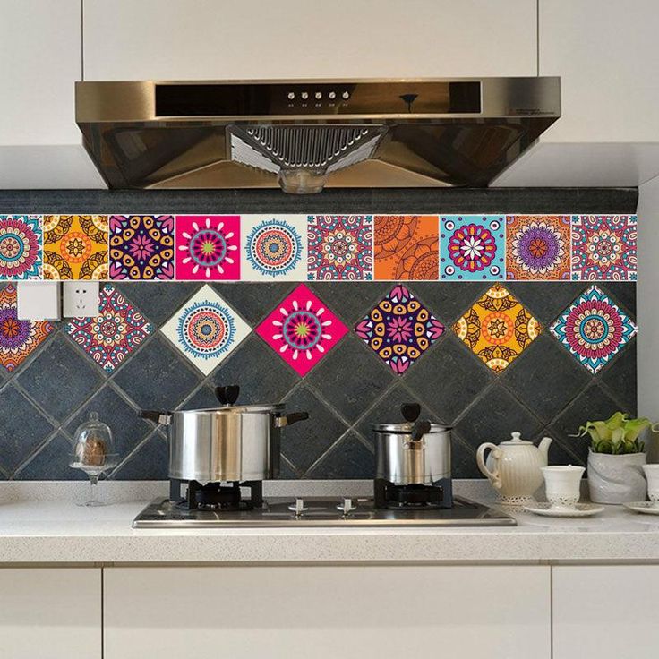 Goory 10PCS Mosaic Wall Sticker Self-adhesive Tile Sticker Kitchen/Bathroom Decorative