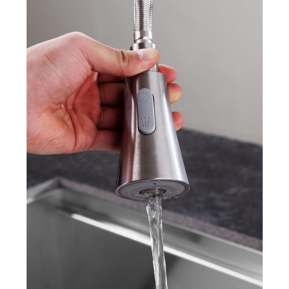 Carriage Single Handle Standard Kitchen Faucet in Brushed Nickel - Super Arbor