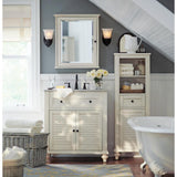 Hamilton 18 in. W x 52-1/2 in. H Bathroom Linen Cabinet in Ivory - Super Arbor