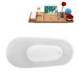 62.6 in. Acrylic Flatbottom Non-Whirlpool Bathtub in White - Super Arbor